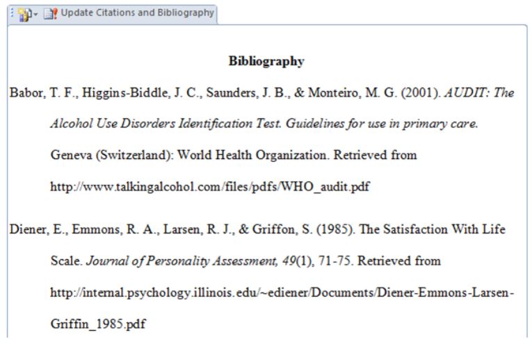 Bibliography example